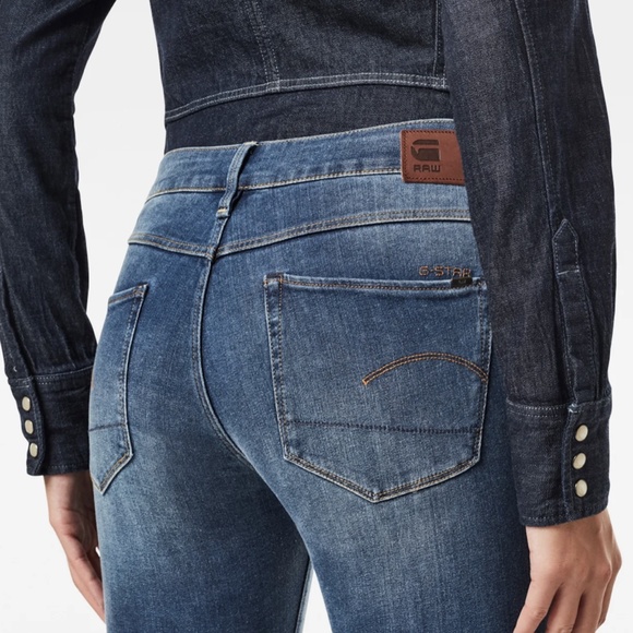 G-Star Raw 3301 Mid Skinny Jeans in Faded Blue (Size 29) - Picture 2 of 11